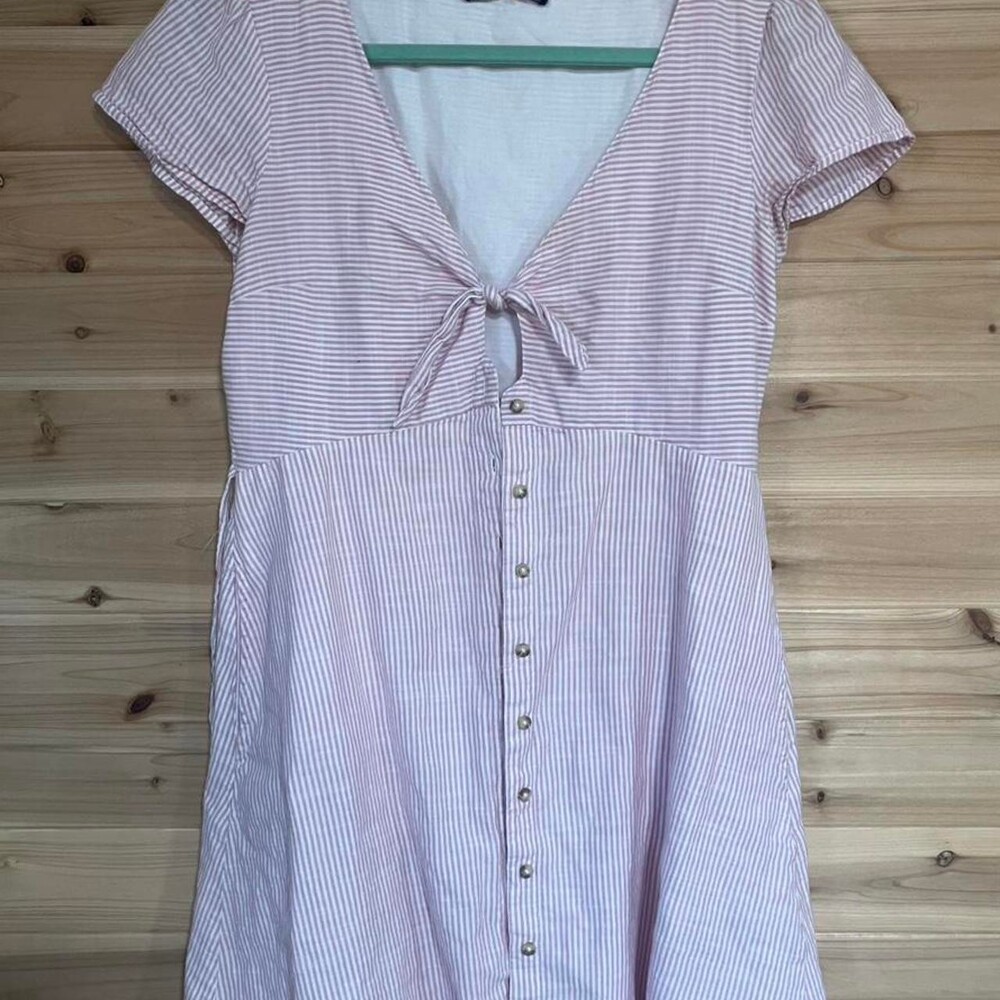 Abercrombie & Fitch Light Pink Striped Tie-Front Wedding Dress
